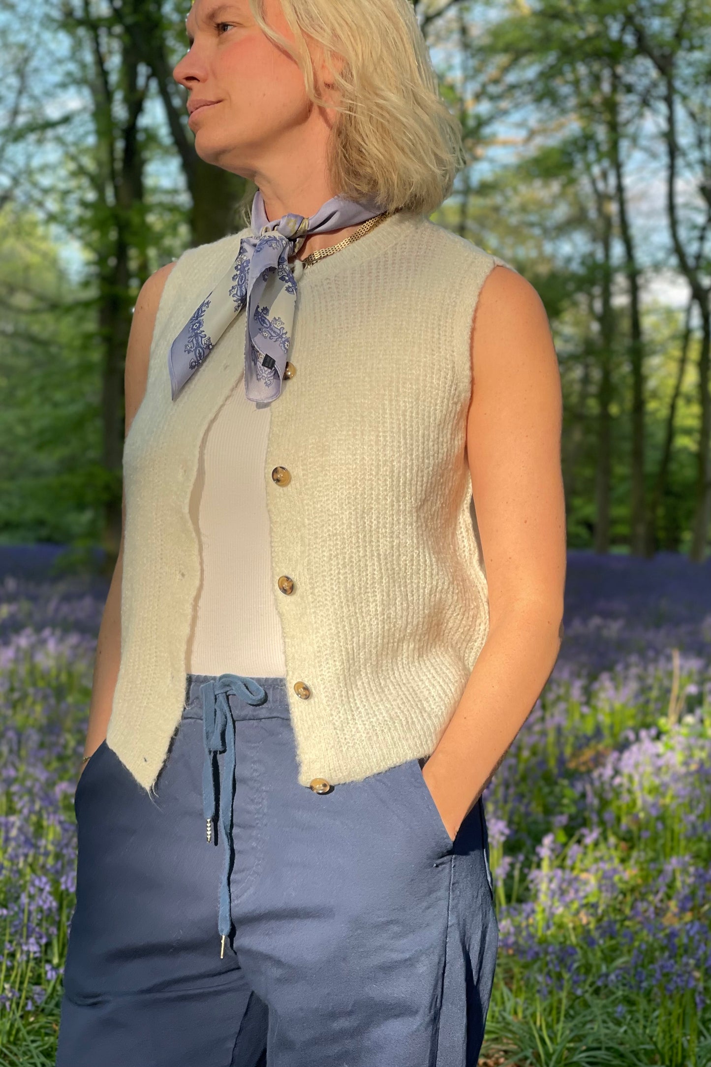 Ida Wool Waistcoat -White