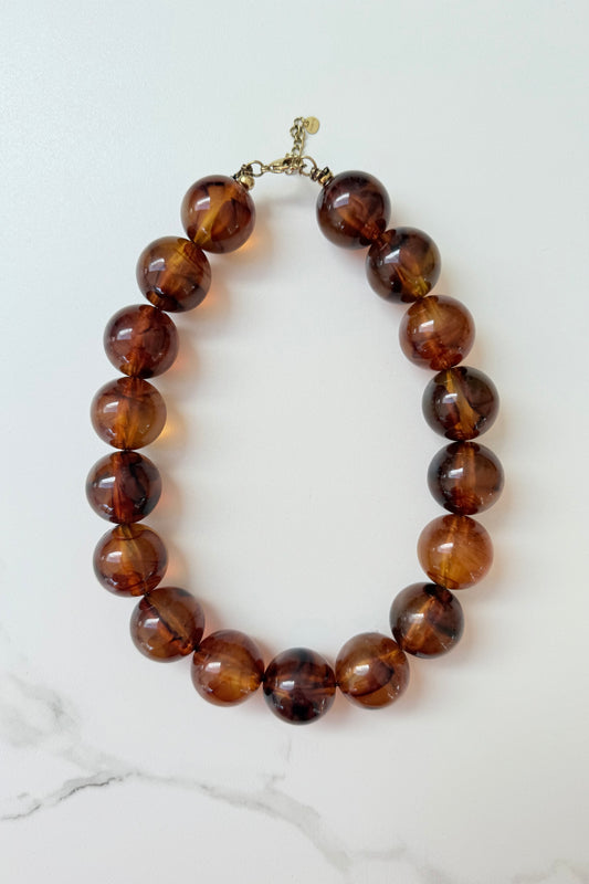 Filippa Statement Necklace -Brown