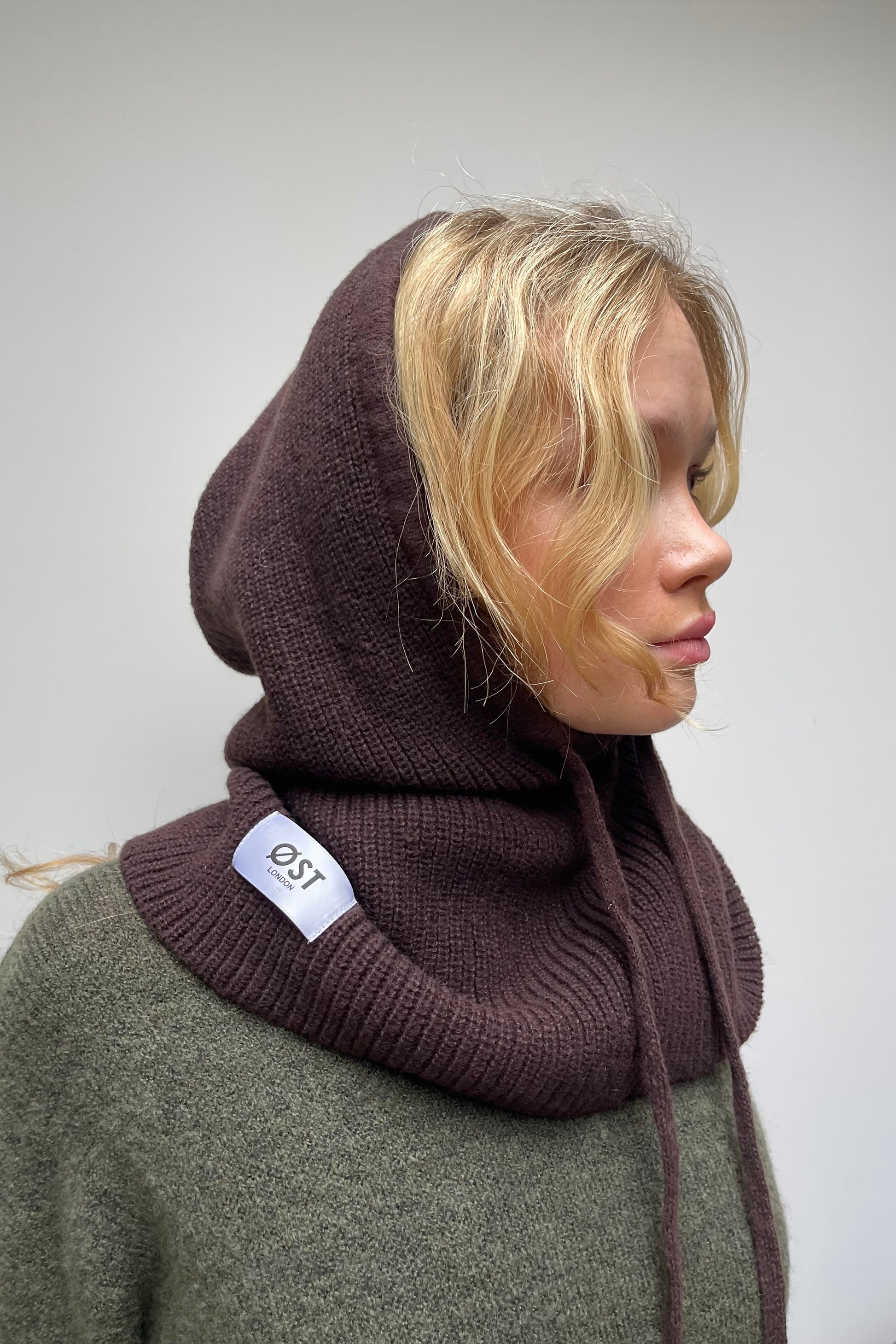 cashmere balaclava Hood Brown