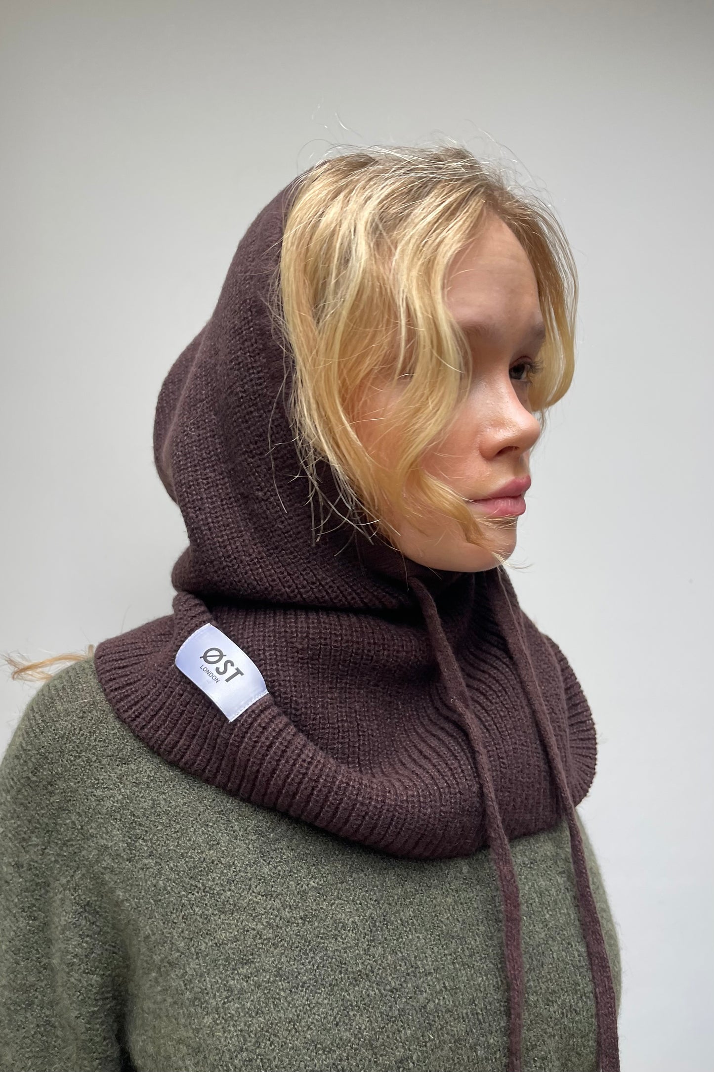 cashmere balaclava Hood Brown