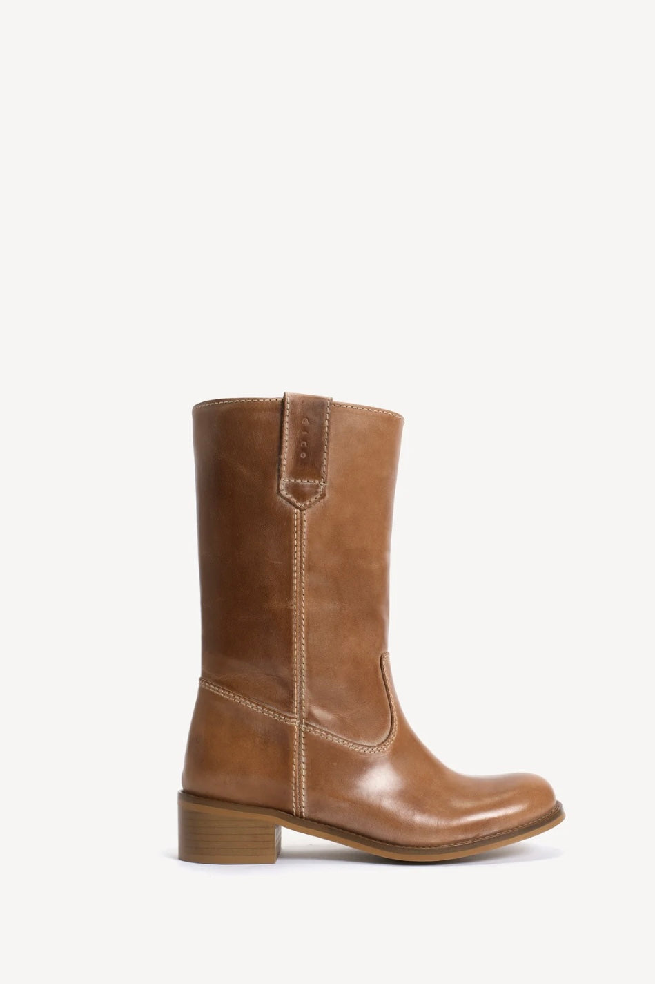Julia Gaucho Boot in Dark Tan Escovado Leather