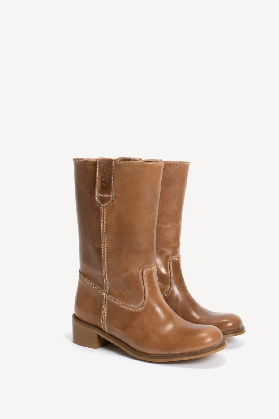 Julia Gaucho Boot in Dark Tan Escovado Leather