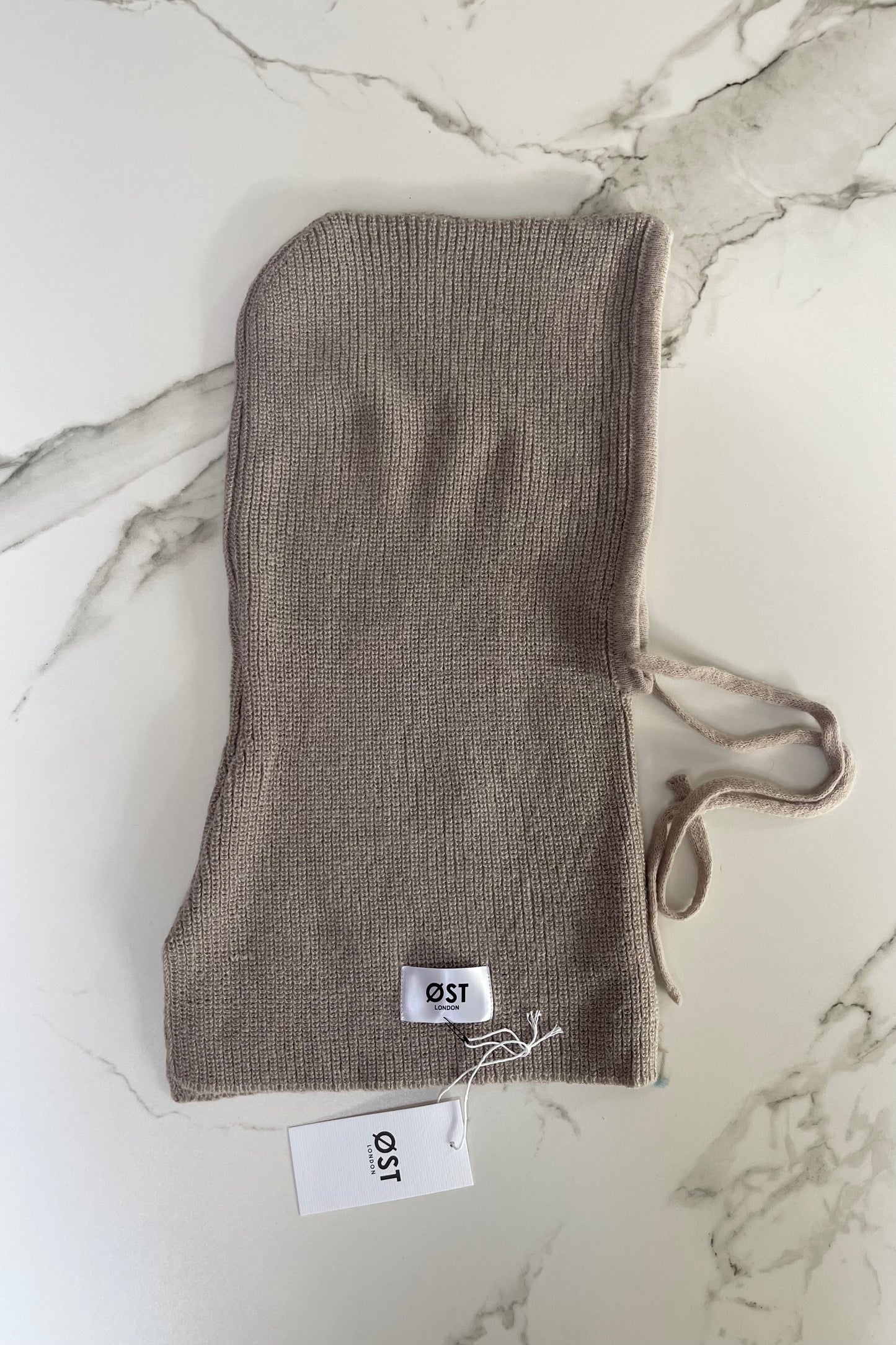 Cashmere Balaclava  hood Taupe