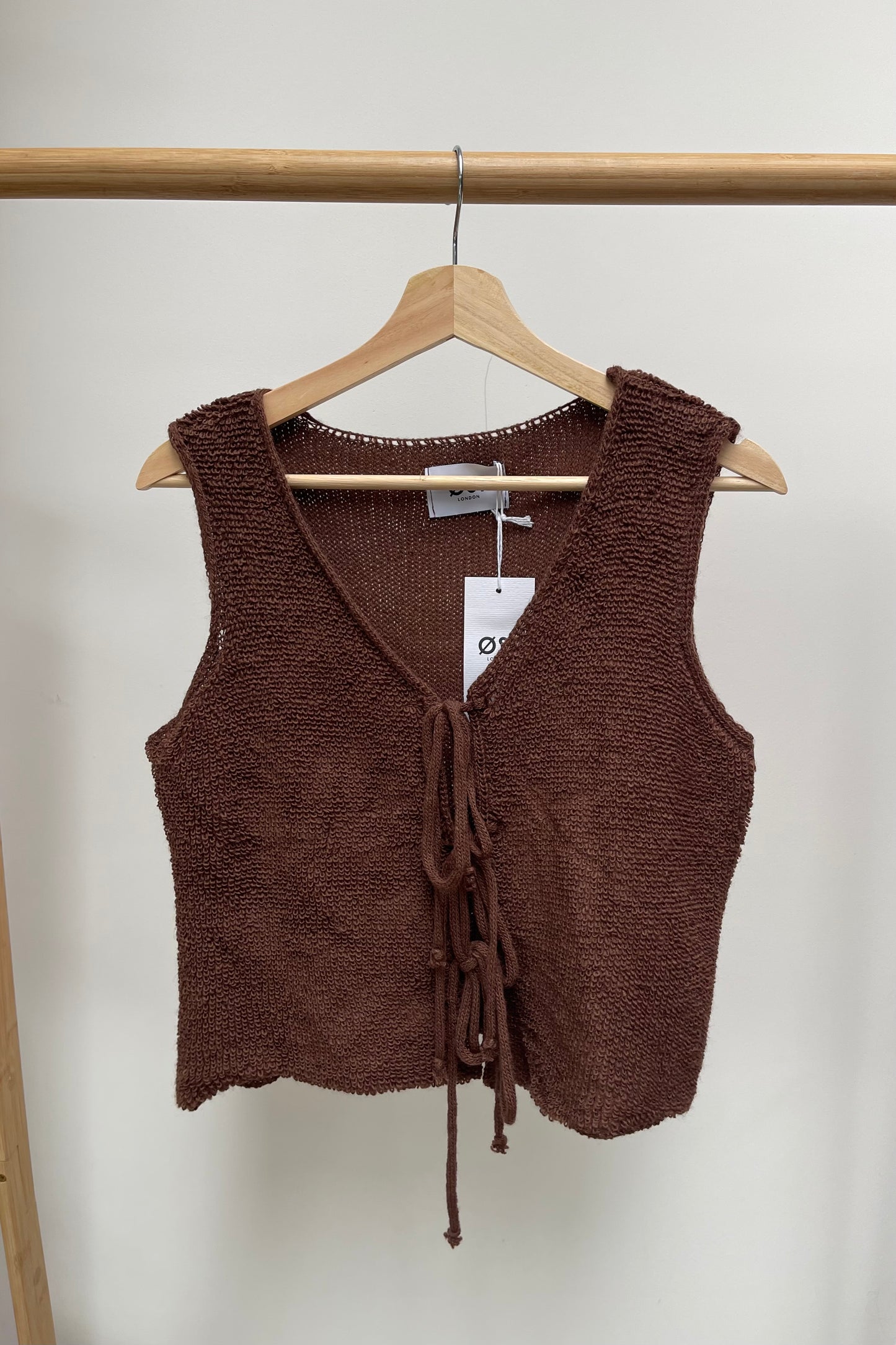 bow detail waistcoat Brown