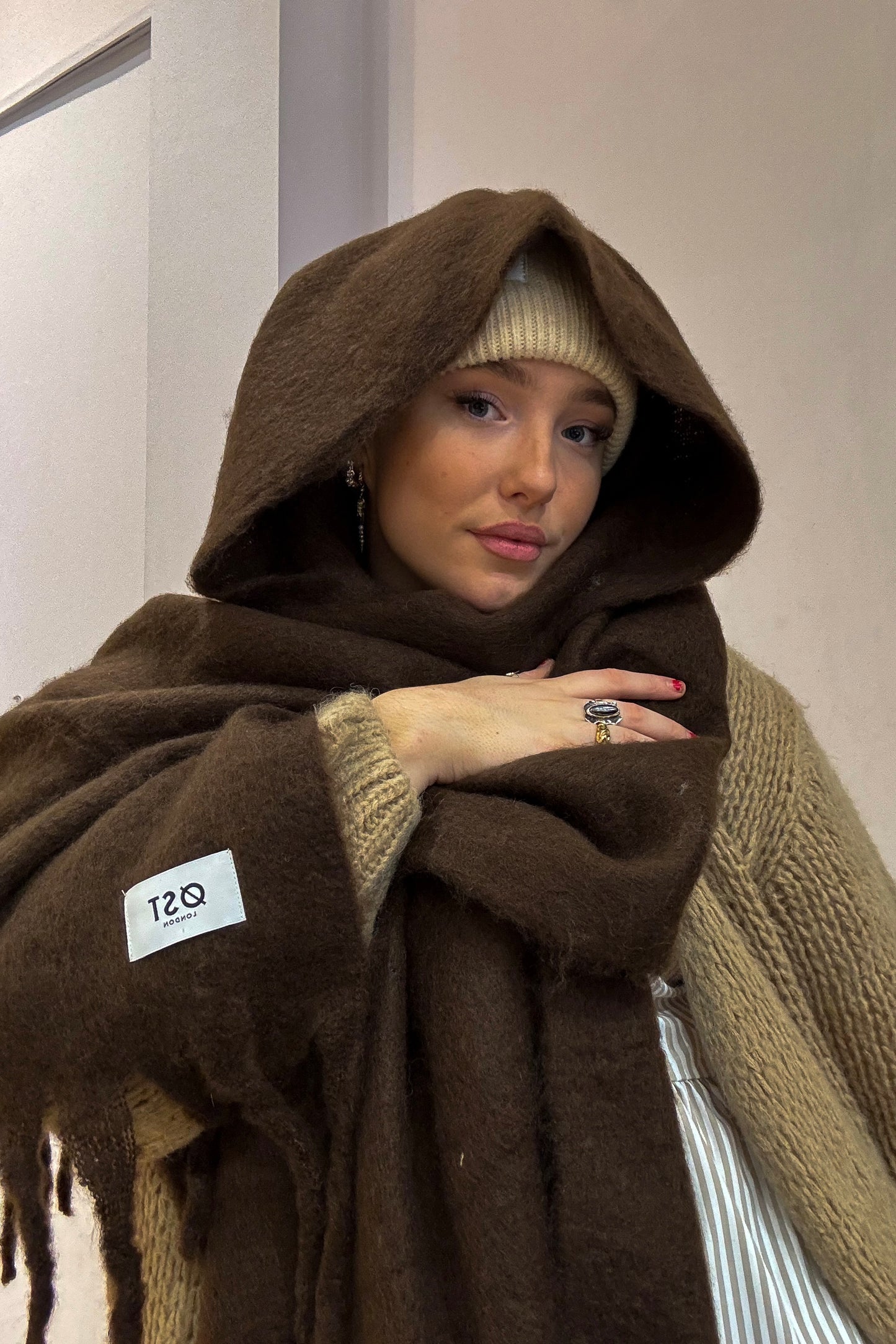 big soft winter scarf Brown