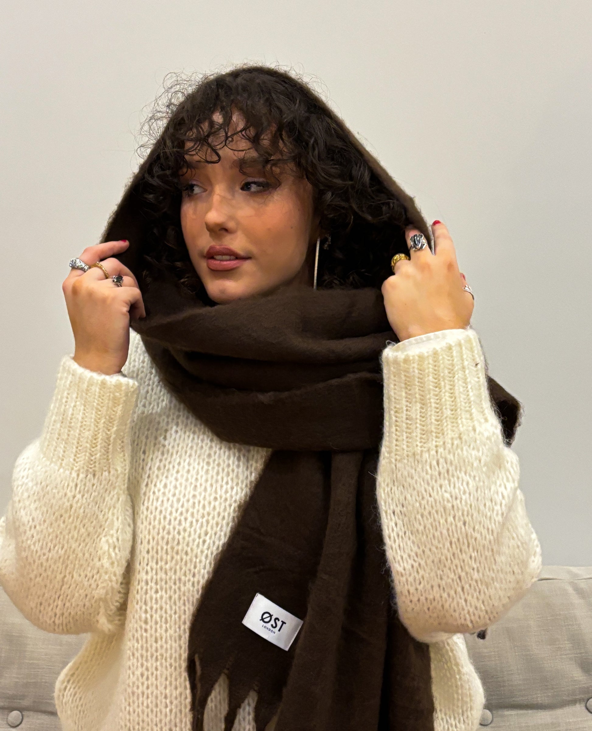 big soft winter scarf Brown