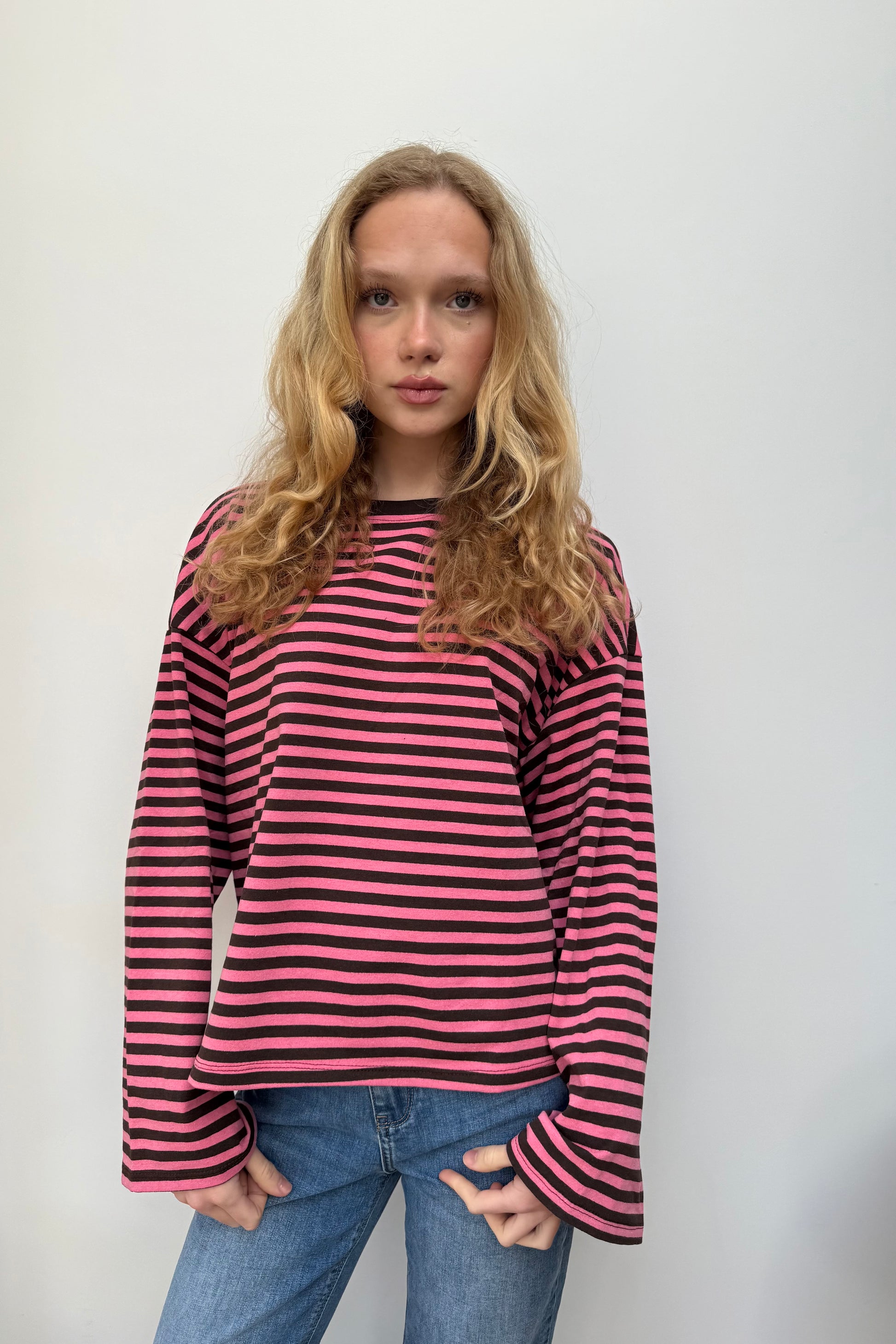 Anna Crewneck -Pink/Brown - Øst London