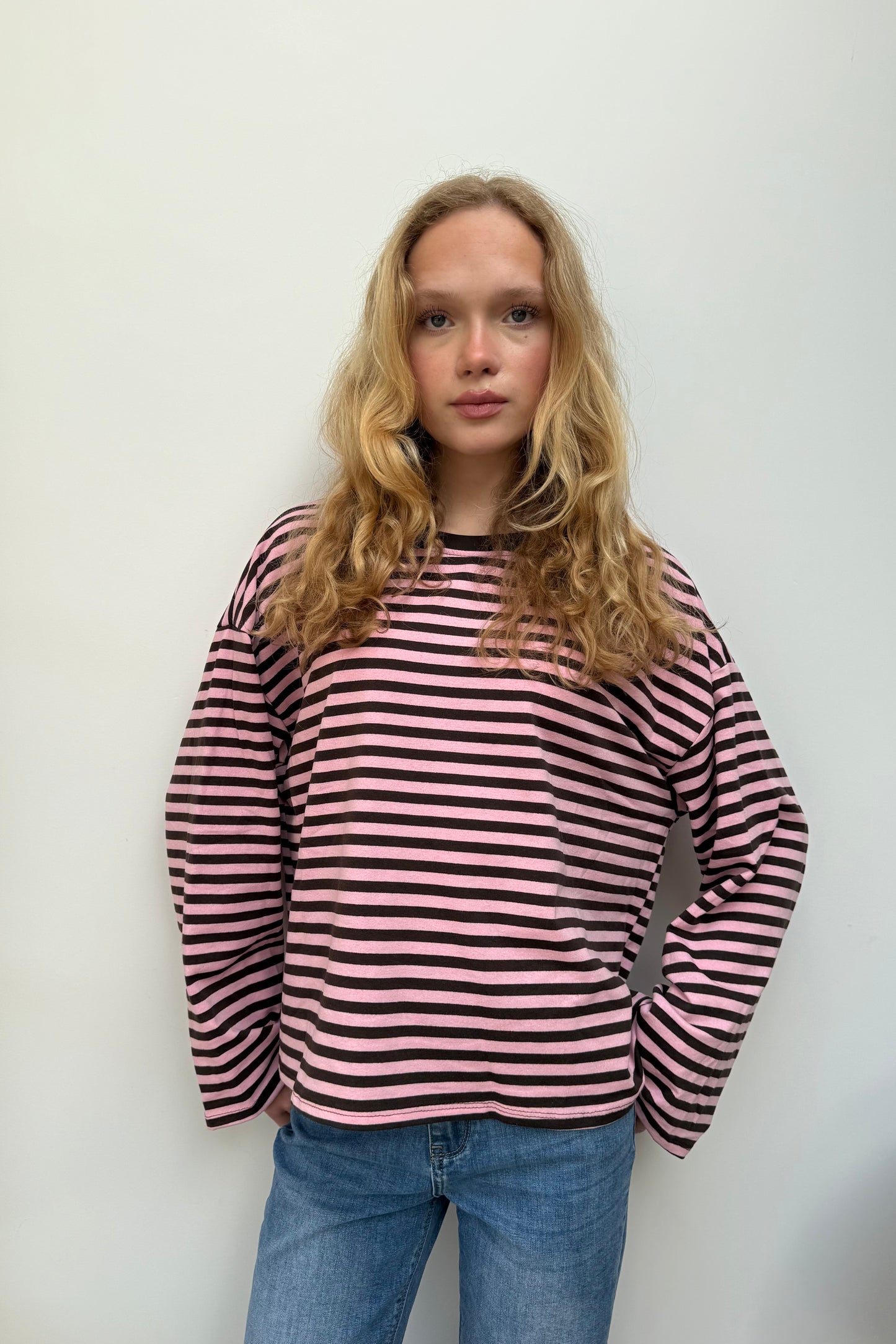 Anna Crewneck -Light Pink/Brown - Øst London