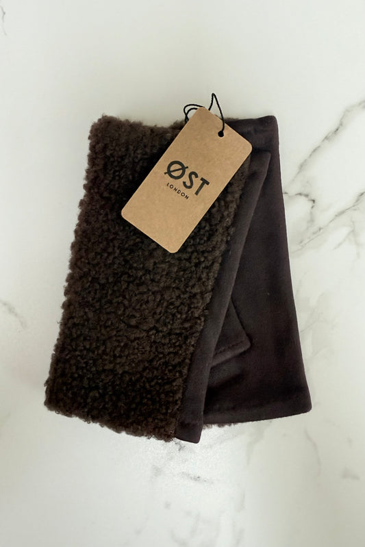 Tina Teddy Mittens -Brown
