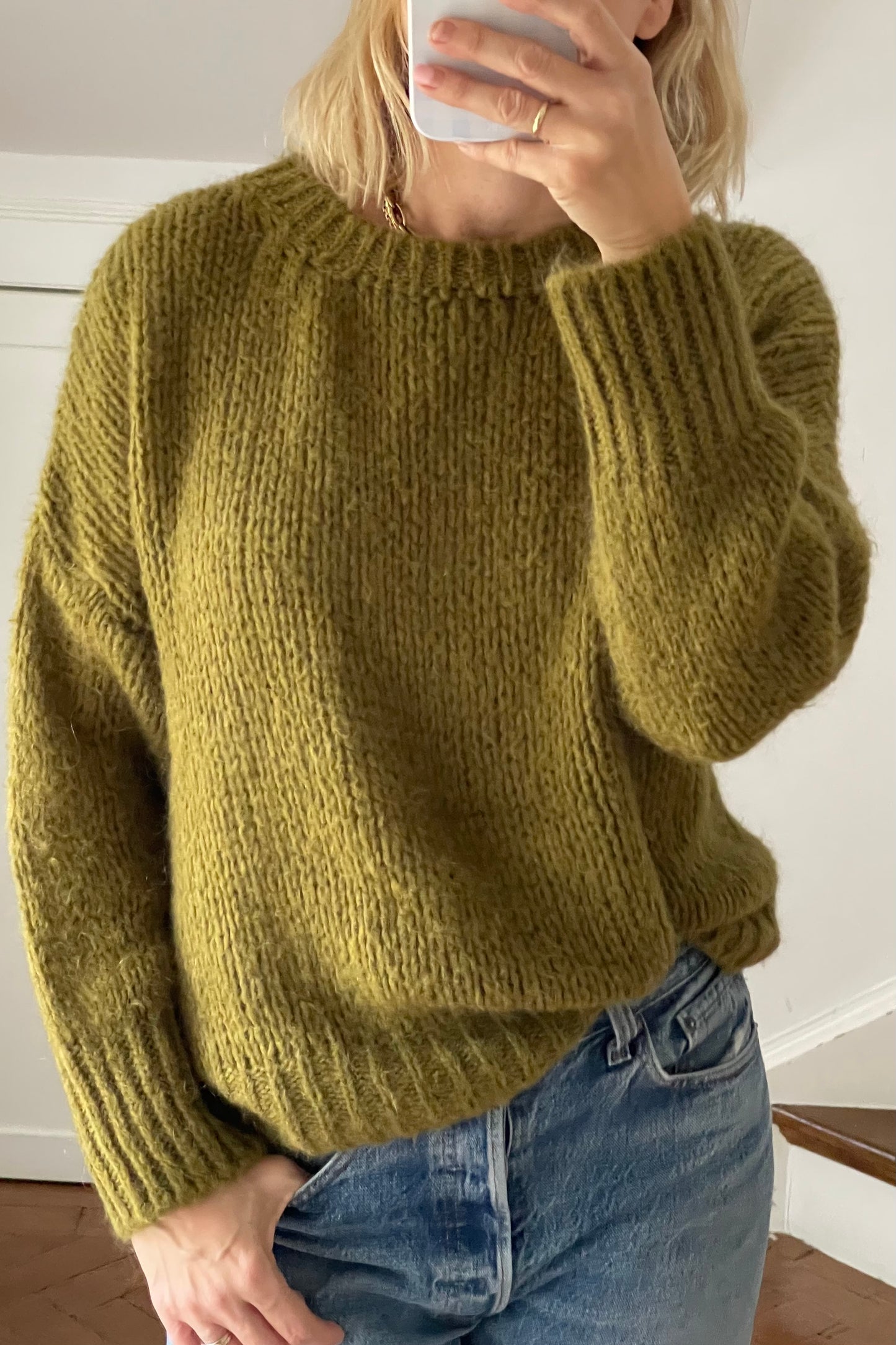 Mohair Jumper round neck Olive Green