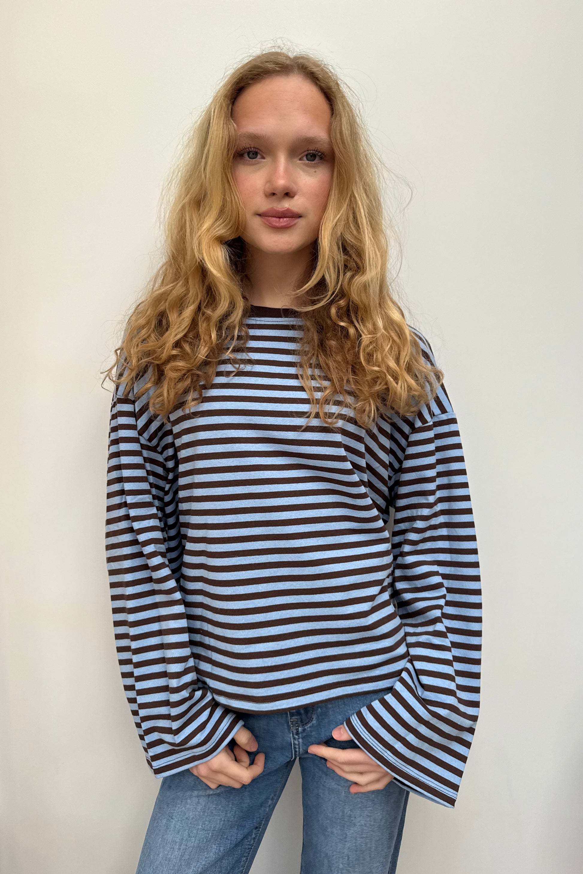 Anna Crewneck -Brown/Blue - Øst London