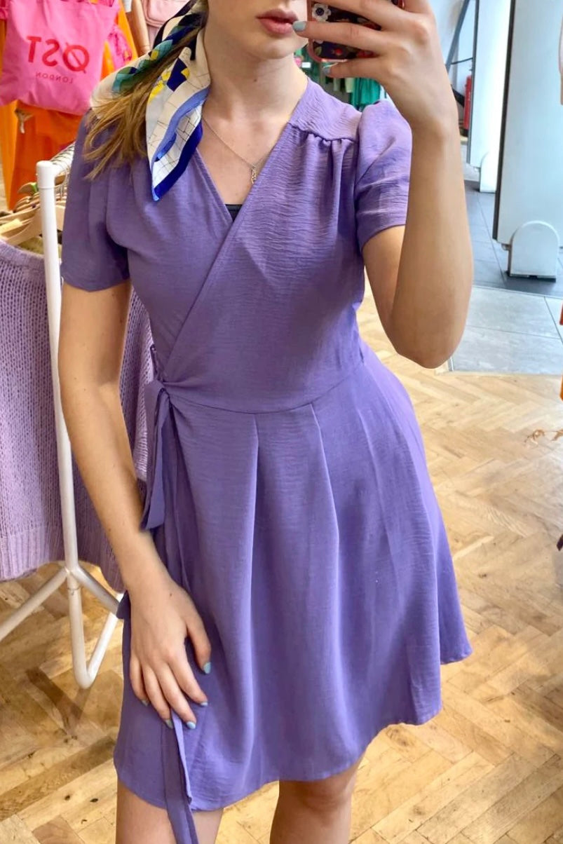 Lilac Mini Vera Wrap Dress