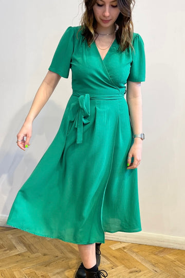 Green Midi Vera Wrap Dress