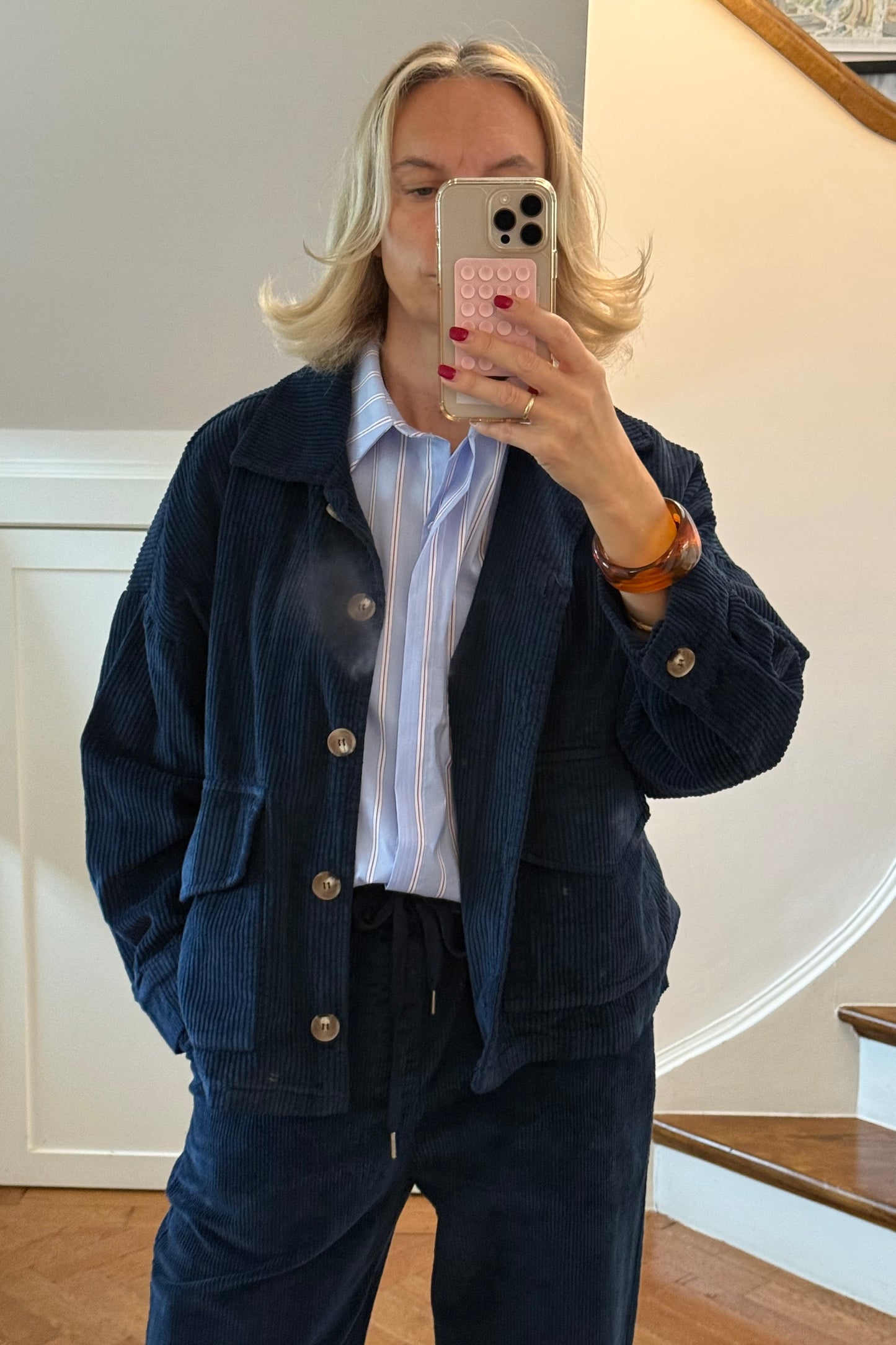 Janne Corduroy Jacket -Navy