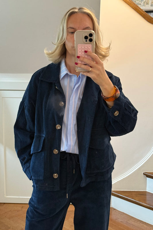 Janne Corduroy Jacket -Navy