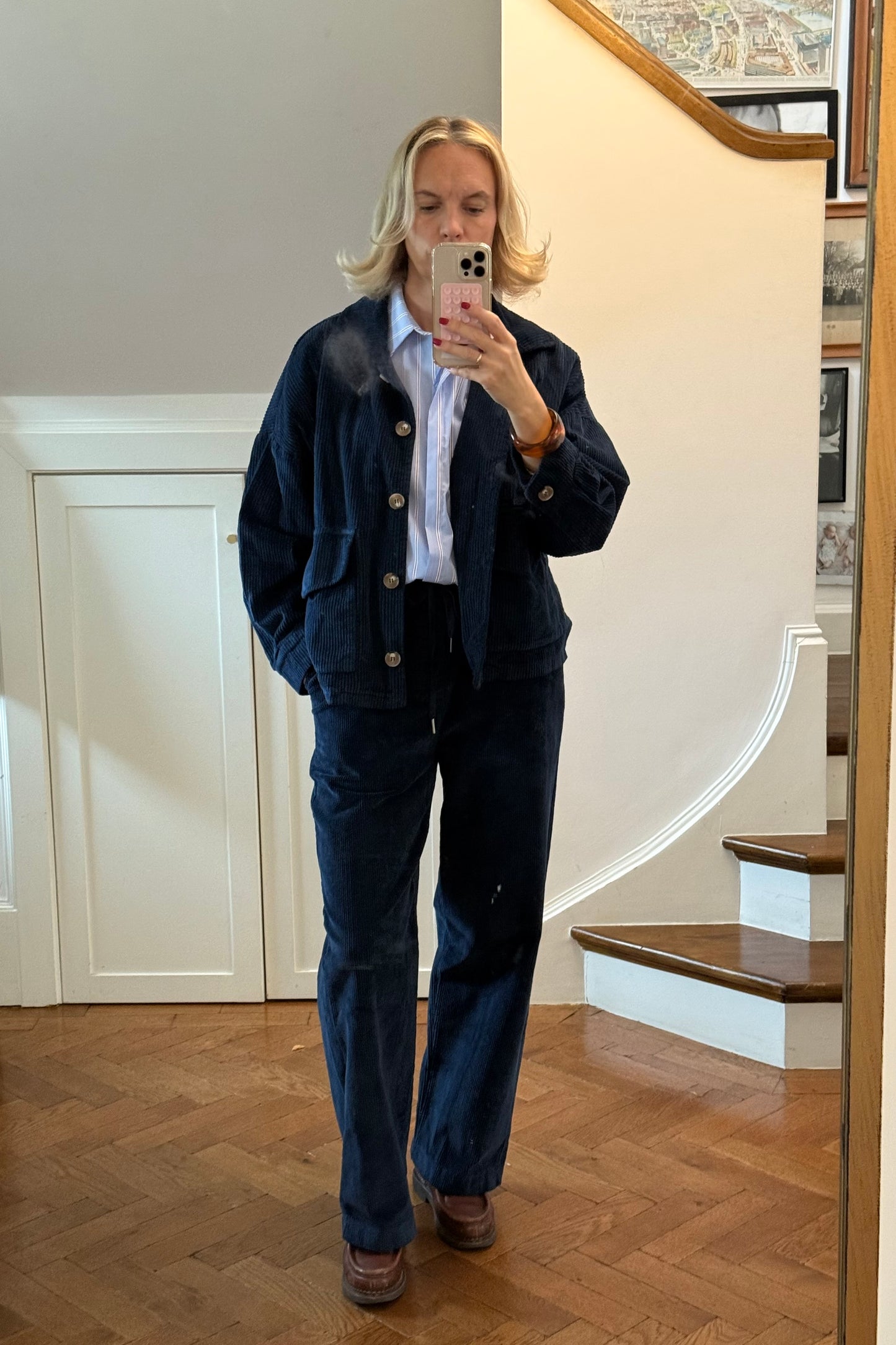 Janne Corduroy Jacket -Navy