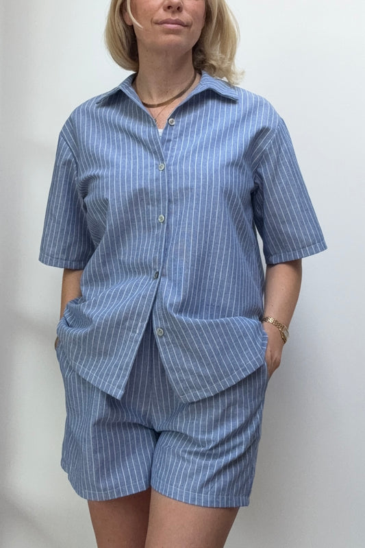 Lily Shirt and Shorts Set -Blue