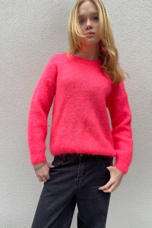 Sofia Mohair Jumper -Neon Coral