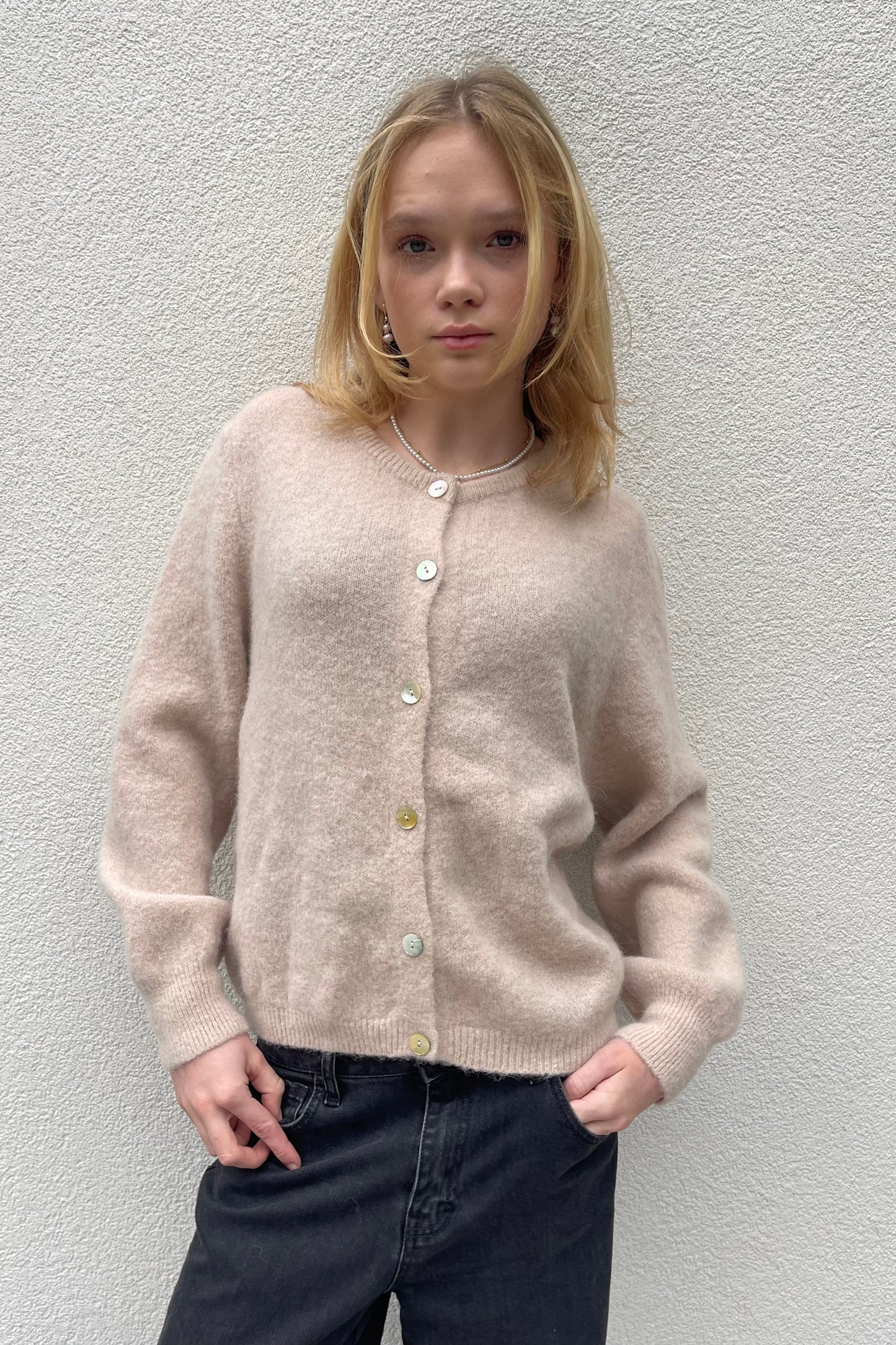  Alpaca Cardigan -Beige