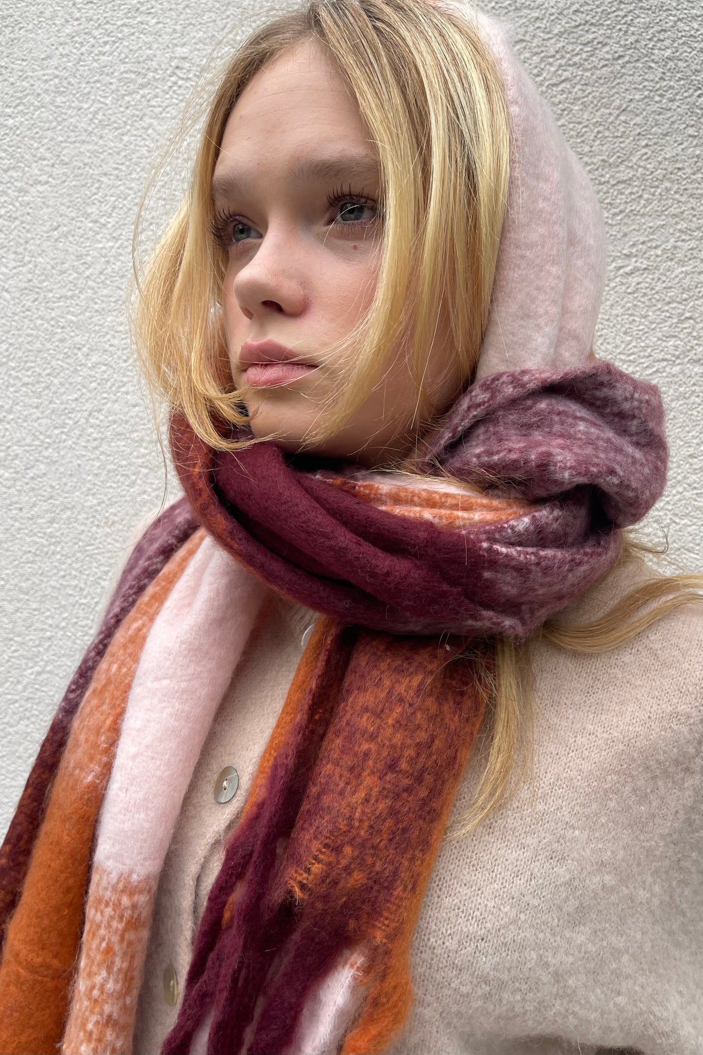 warm big winter scarf tartan