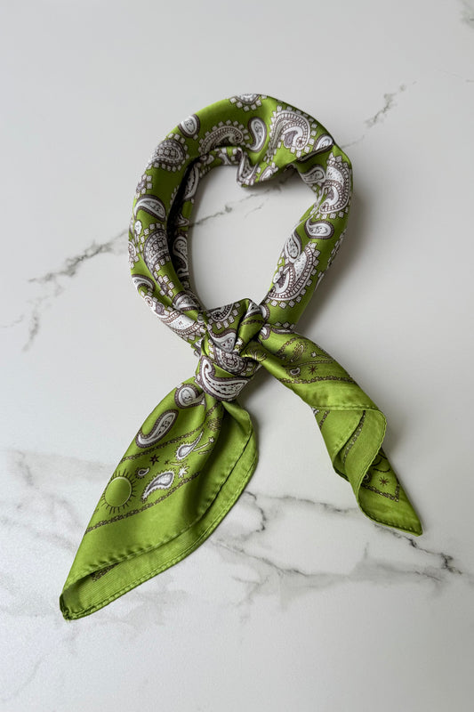 Vilja Scarf -Green Paisley