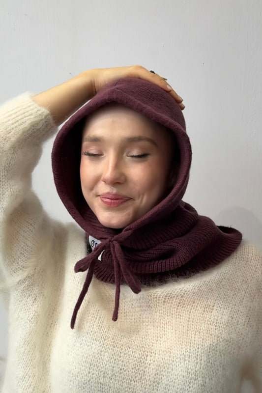 Rikke Cashmere Balaclava -Burgundy