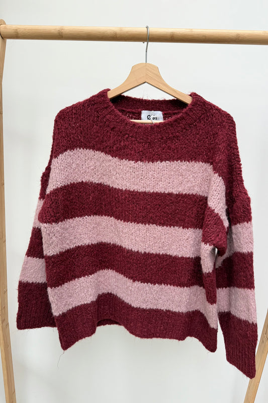 Cecilie Wool Jumper -Bordeaux/Pink