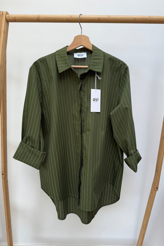 Yrsa Striped Shirt -Khaki