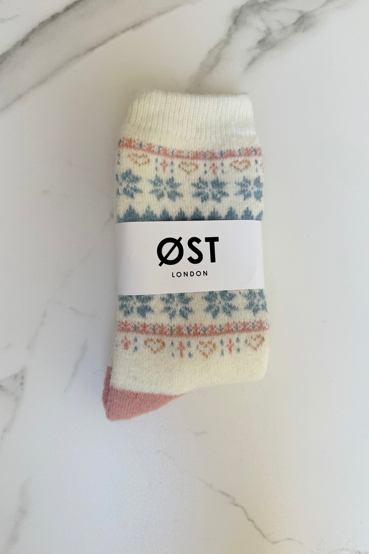 Snowflake Fluffy Socks -White