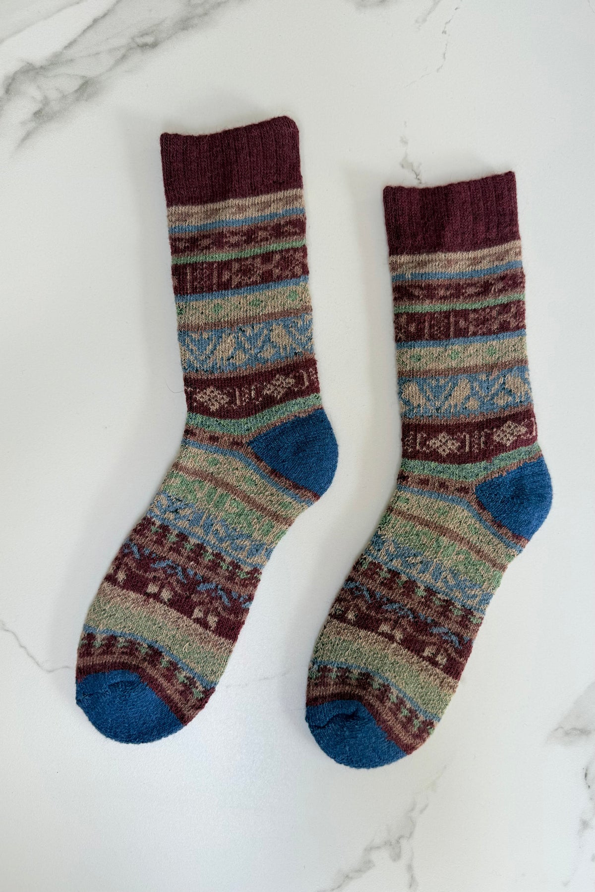 Nordkyst Fluffy Socks -Burgundy