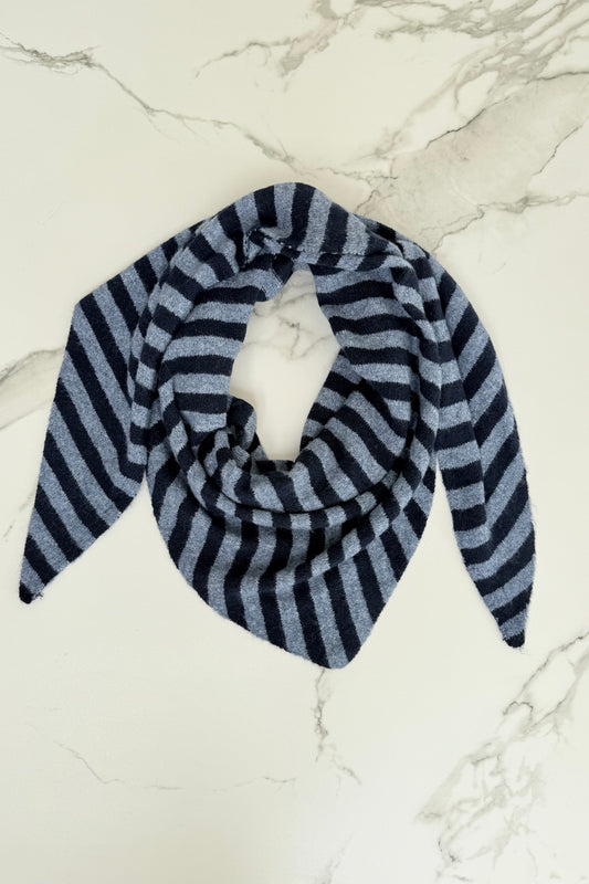Nordic Stripe Triangel Scarf -Navy/Blue