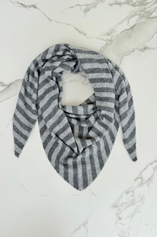 Nordic Stripe Triangel Scarf -Grey - Øst London