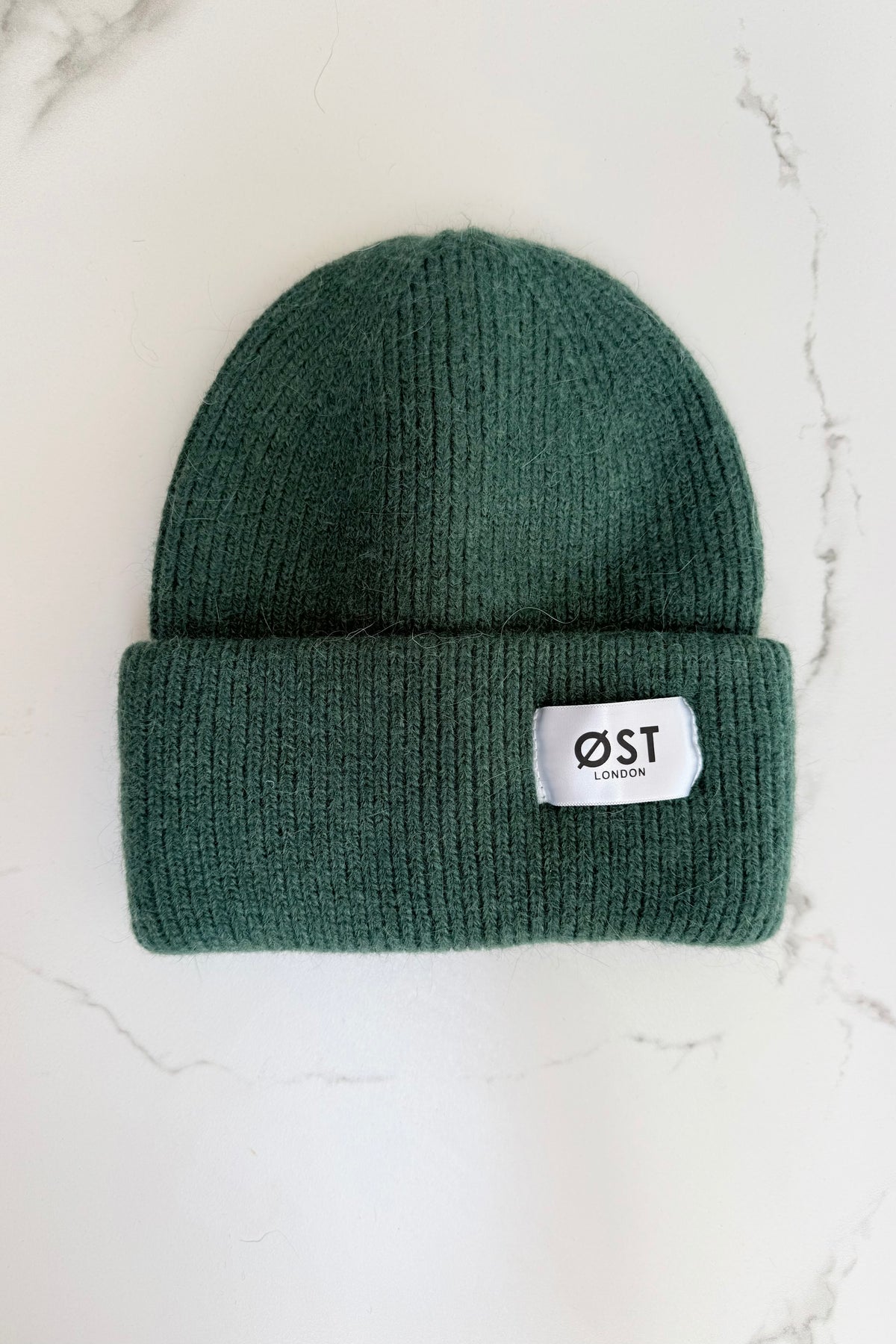 Clara Angora Beanie -Dark Green