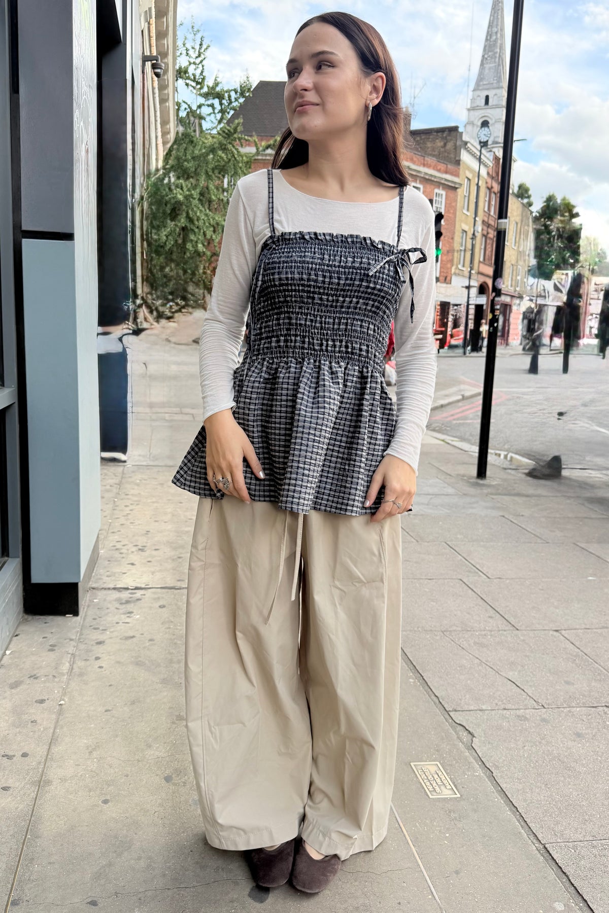Sandra Cashmere Base Layer Wide Neck Top -White - Øst London
