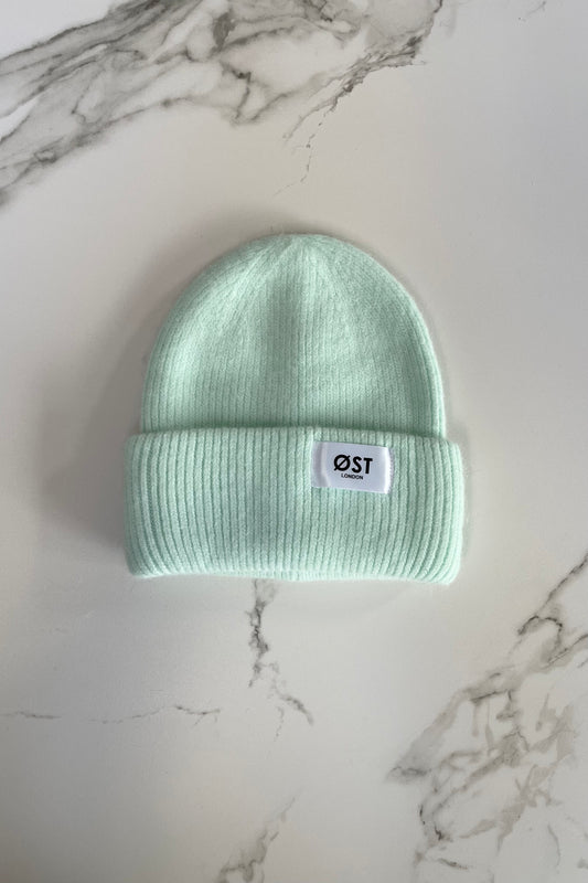 Angora Beanie hat mint green