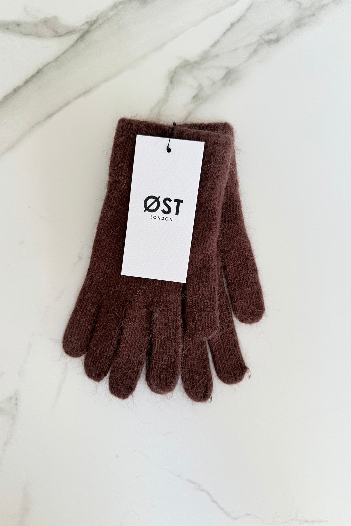 Clara Angora Gloves -Brown