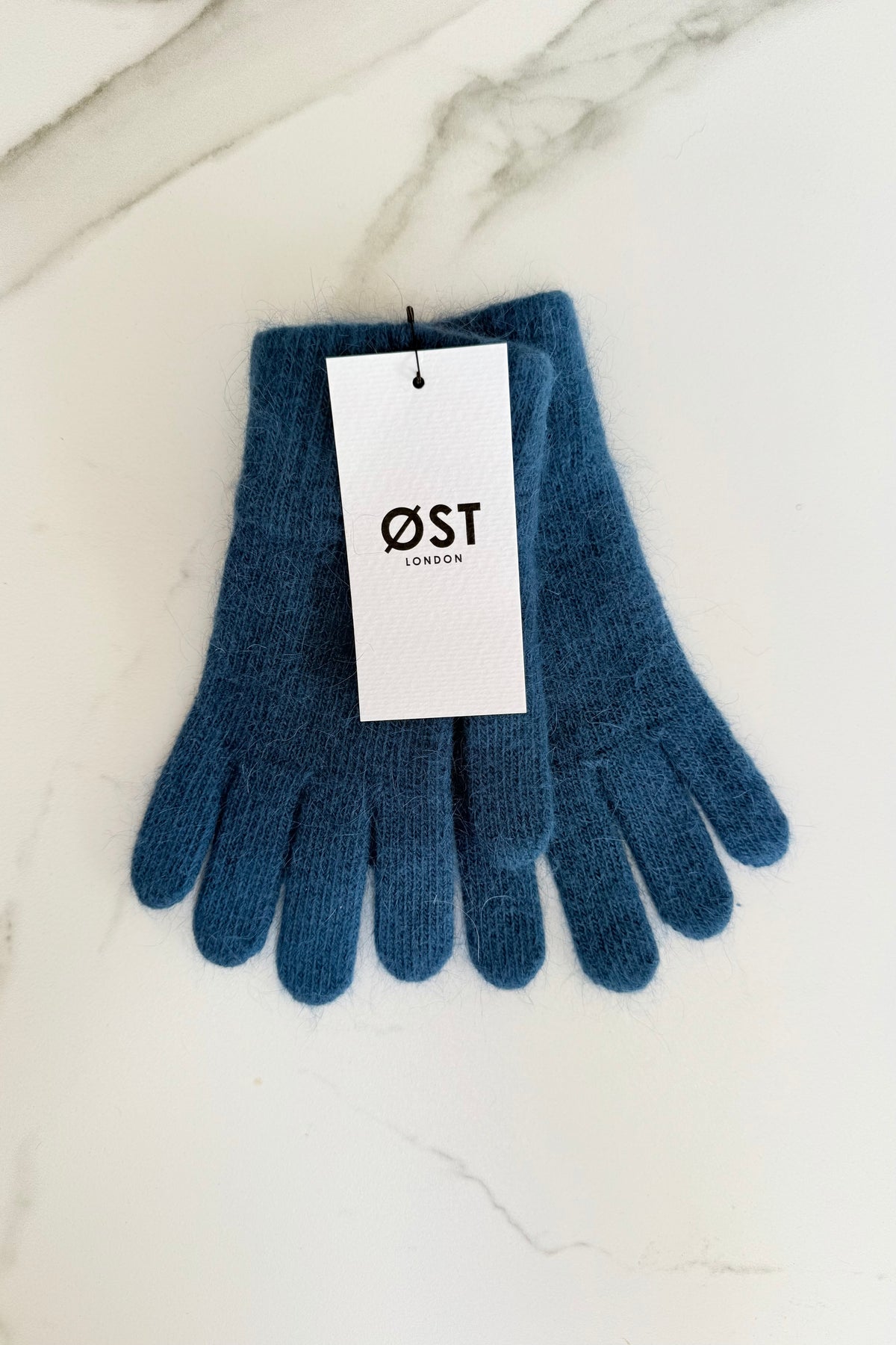 Clara Angora Gloves -Petrol