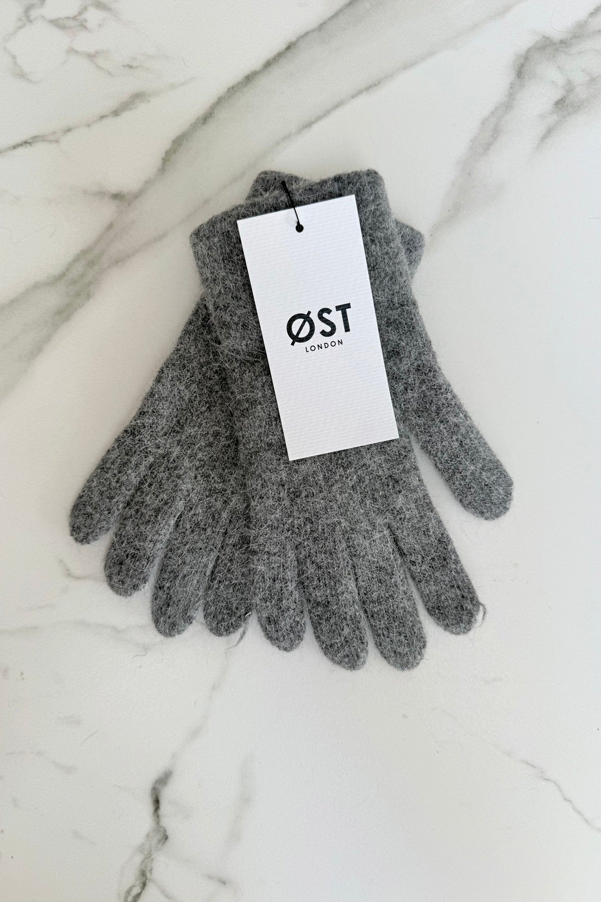 Clara Angora Gloves Grey