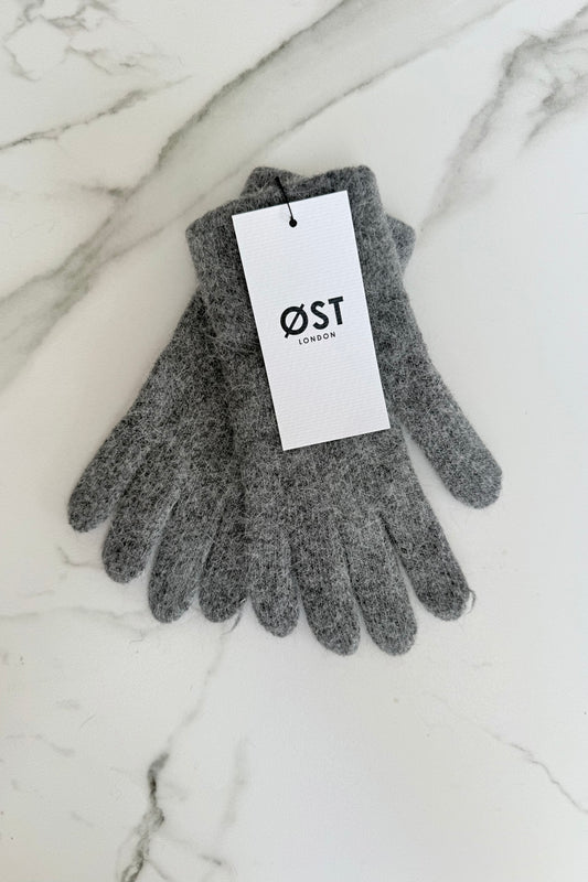 Clara Angora Gloves Grey