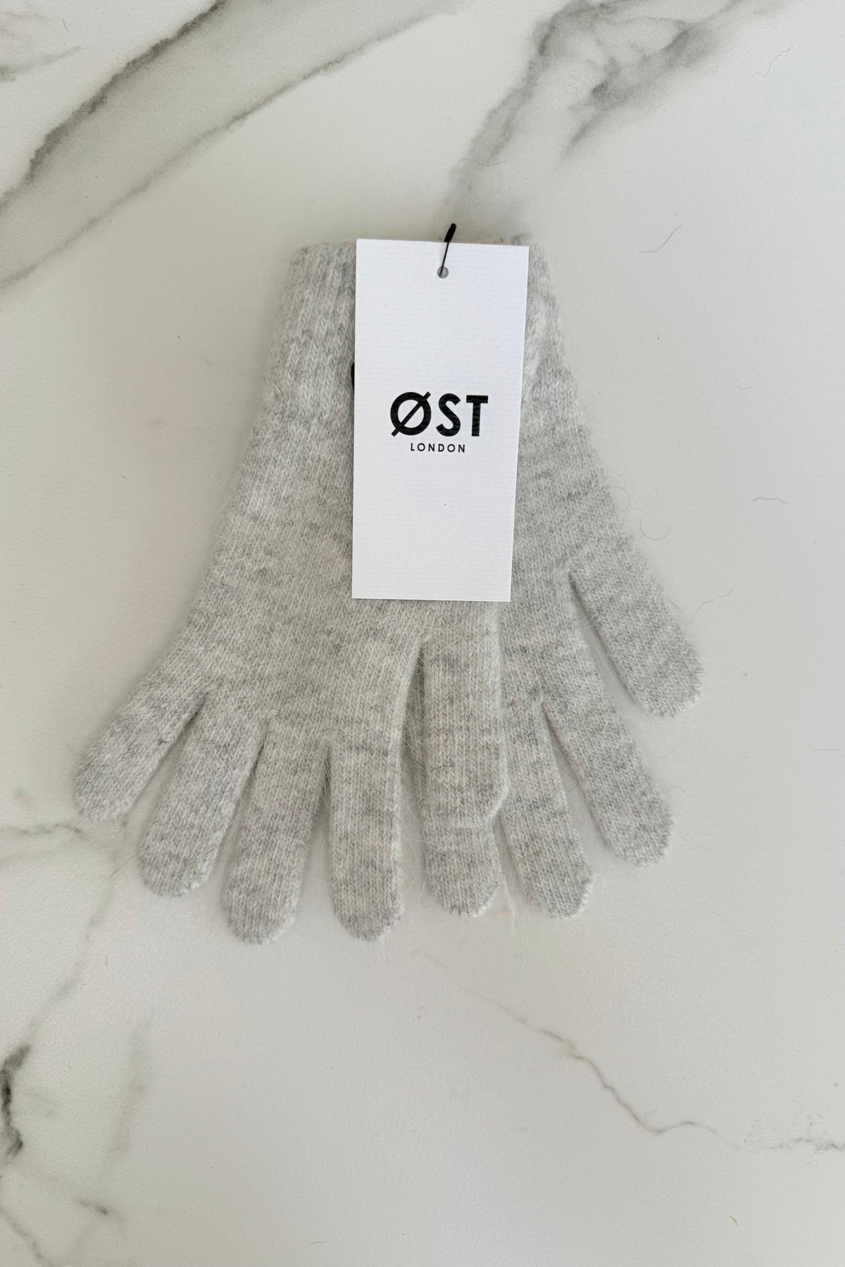 Clara Angora Gloves -Light Grey