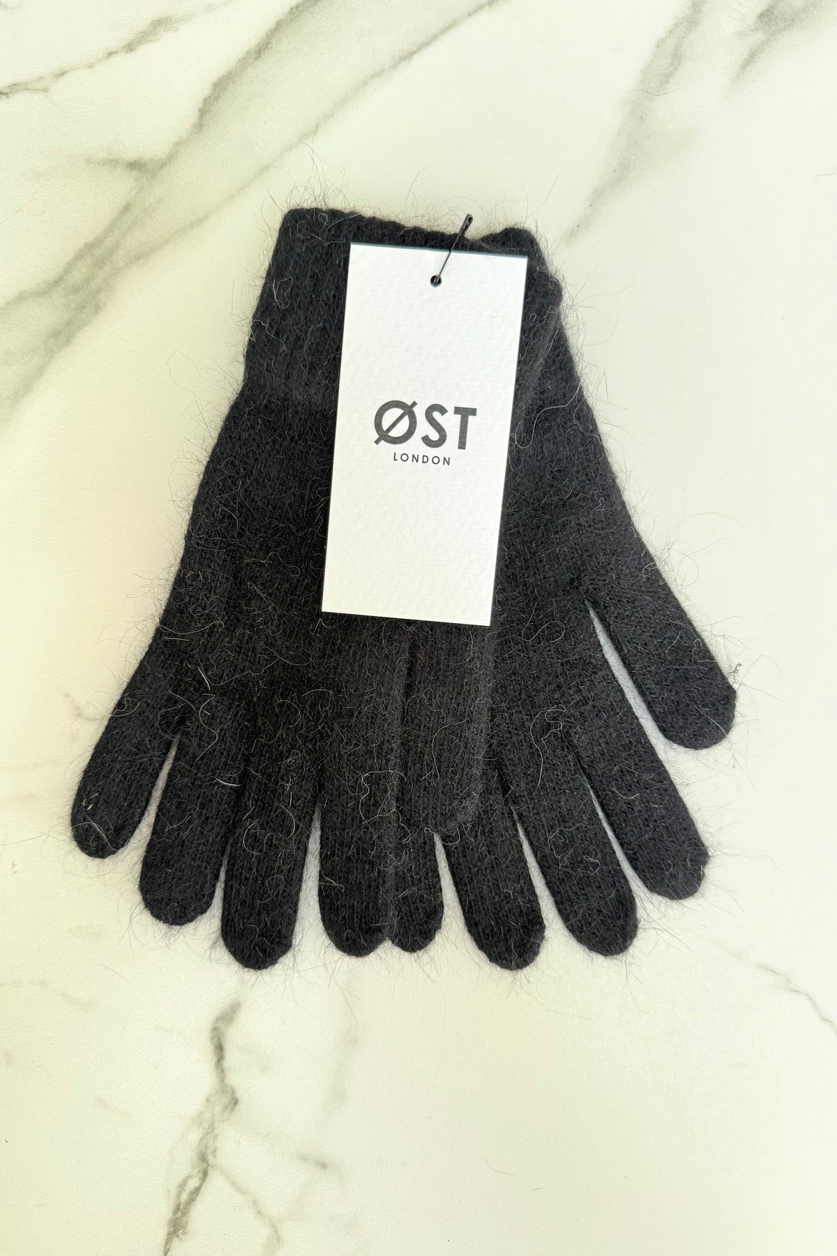 Clara Angora Gloves -Black