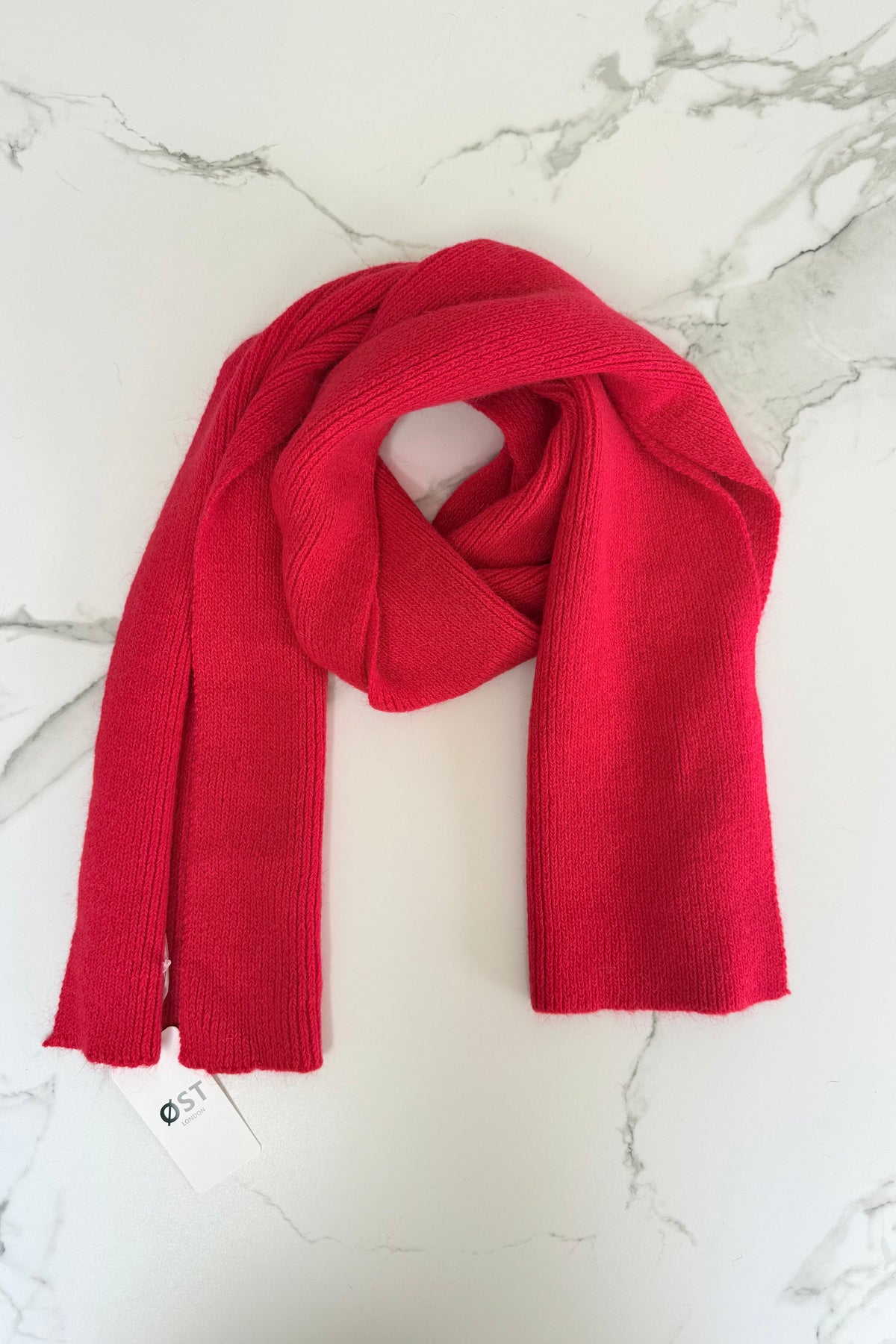 Clara Angora Scarf -Red