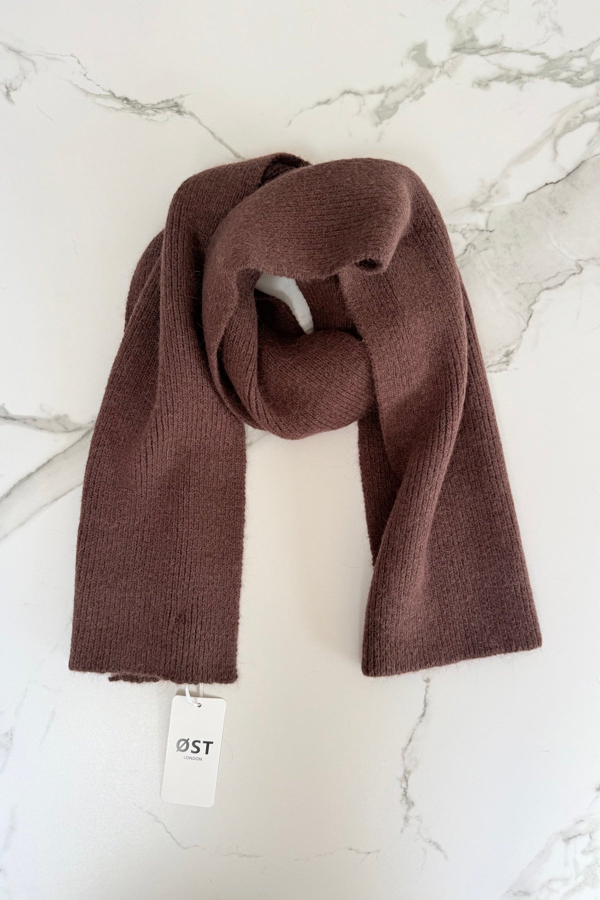 Clara Angora Scarf -Brown