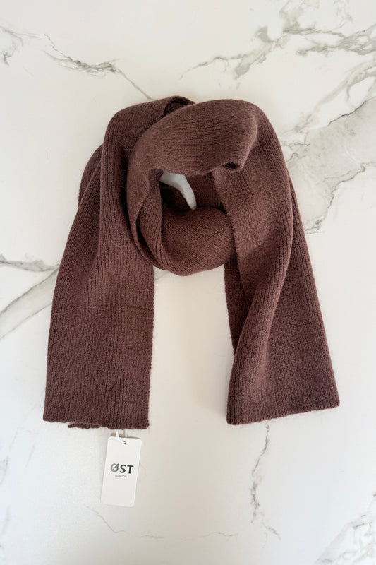 Clara Angora Scarf -Brown