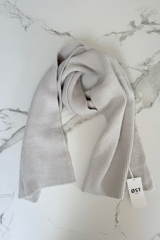 Clara Angora Scarf -Light Grey