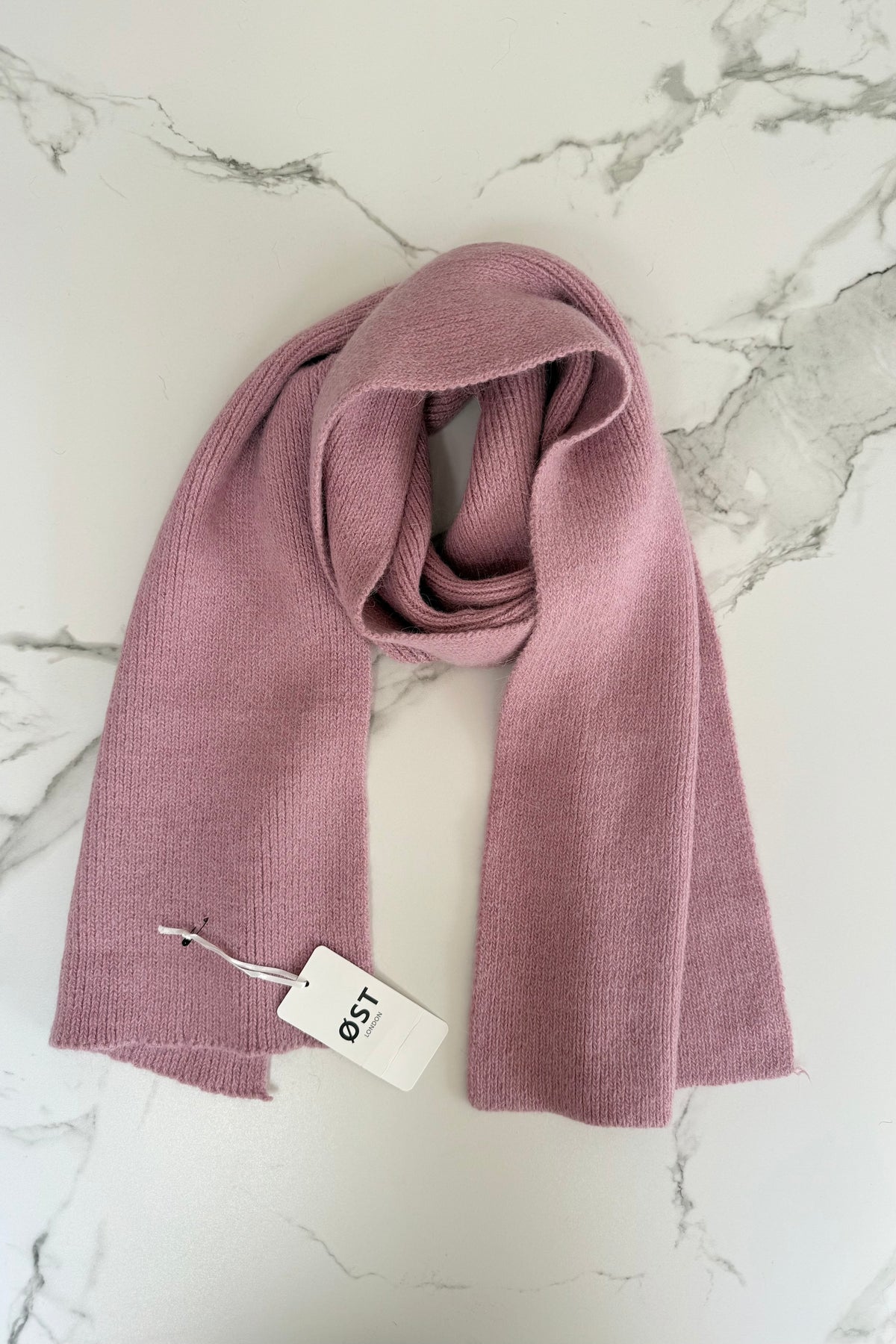 Clara Angora Scarf -Dusty Rosa