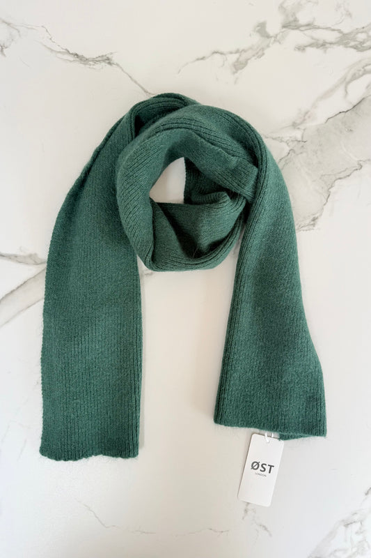 Clara Angora Scarf -Dark Green
