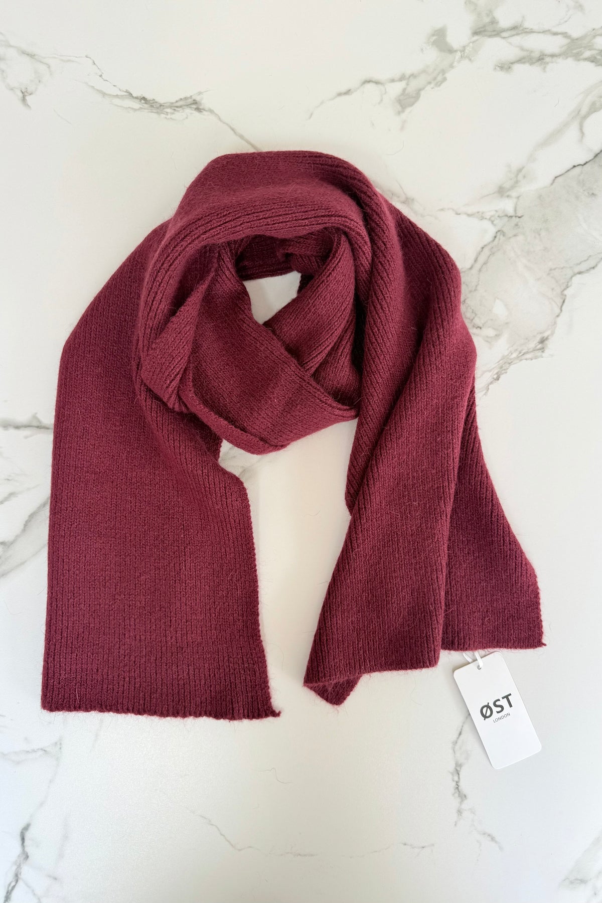 Clara Angora Scarf -Burgundy