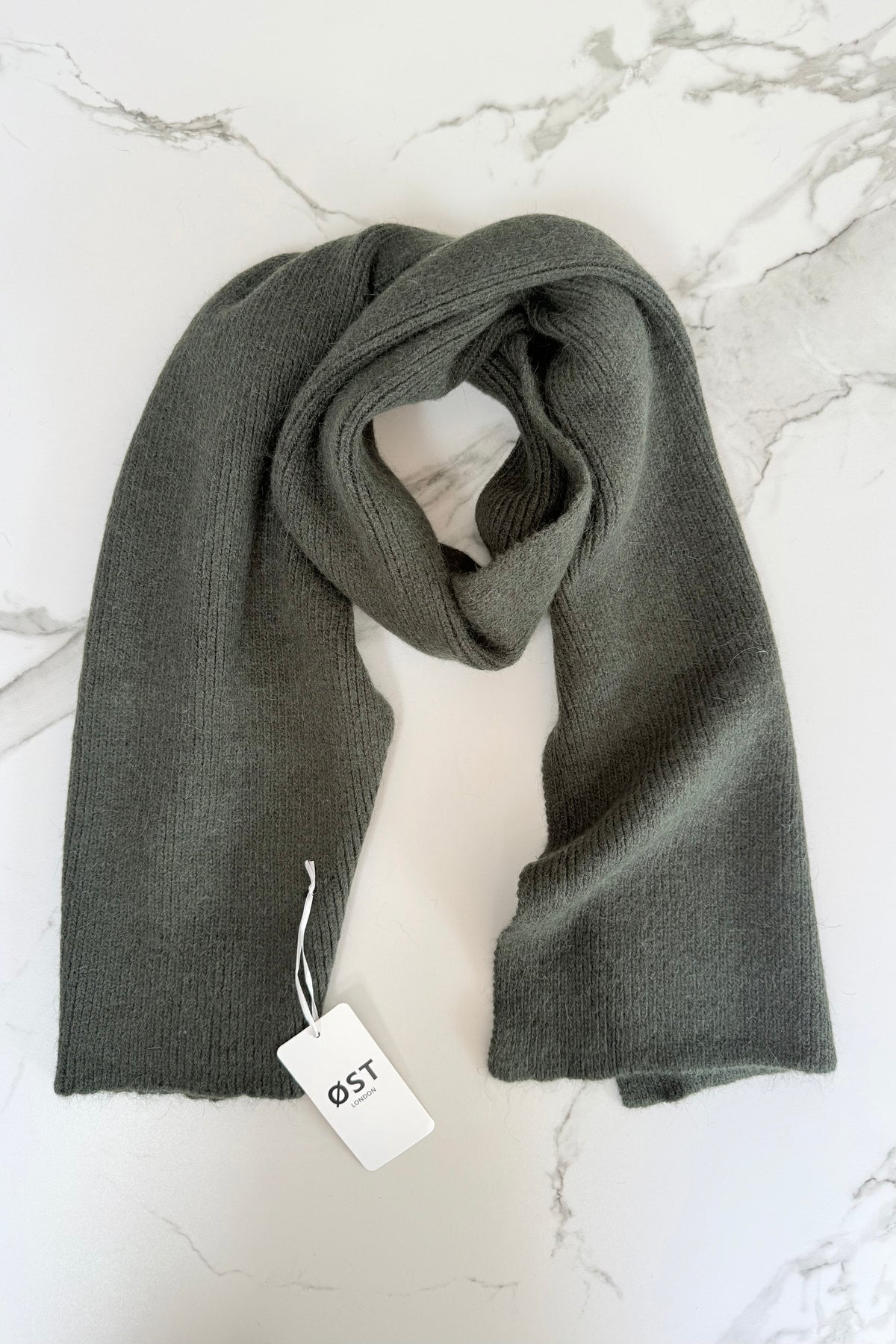 Clara Angora Scarf -Khaki