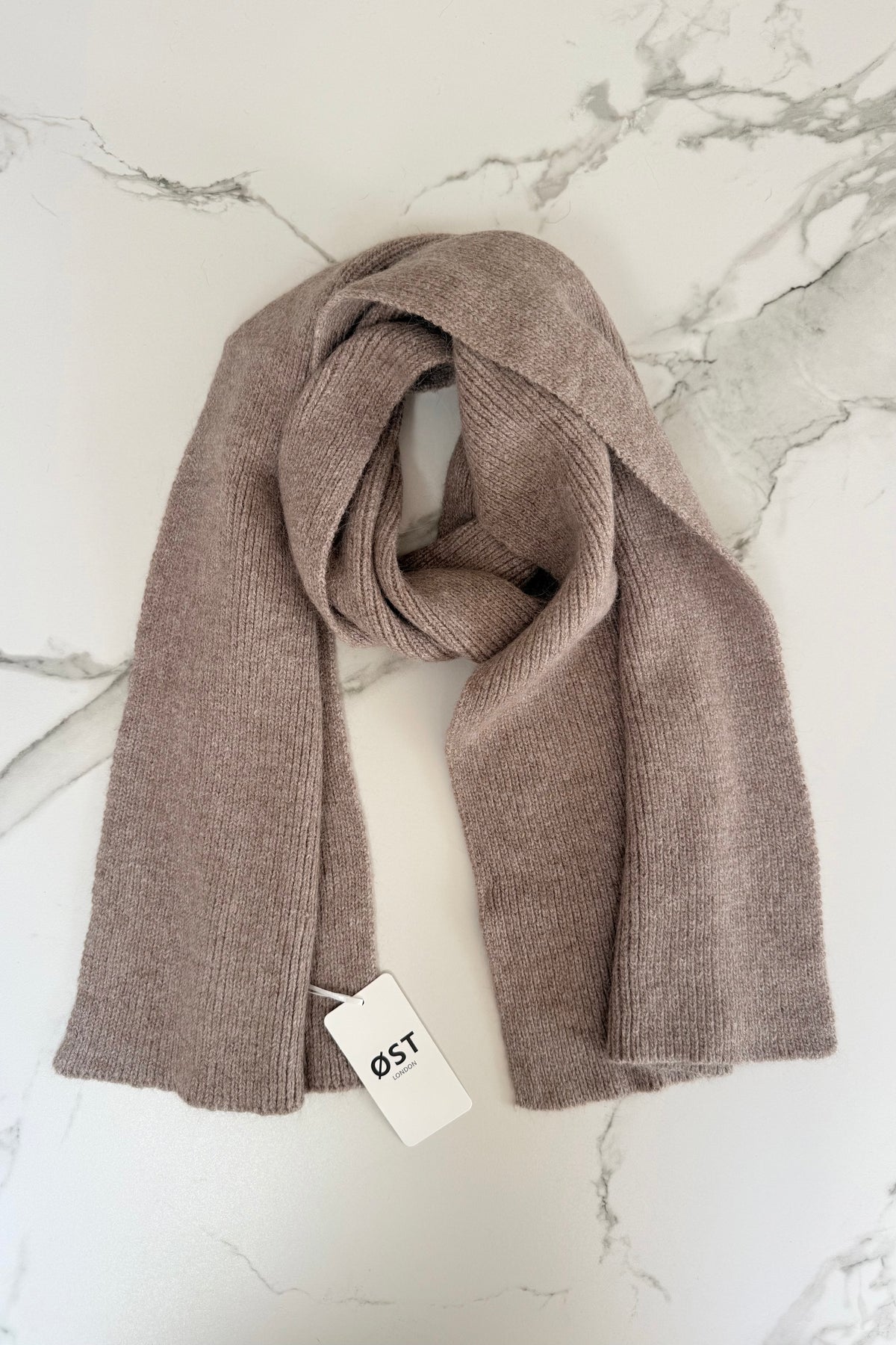 Clara Angora Scarf -Taupe